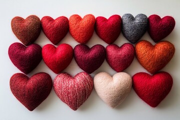 Fototapeta premium Soft little heart-shaped pillows are perfect for adding coziness and romance to any space. These adorable pillows are designed in the shape of hearts, making them perfect for Valentine's Day