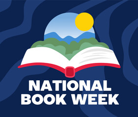 national book week with an open book