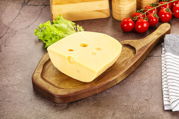 Gourmet Maasdam cheese with hole