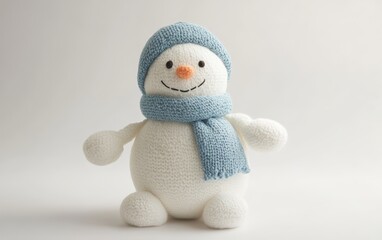 plush toy SNOWMAN on white background 