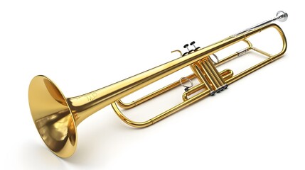 Obraz premium Beautiful trombone captured in perfect isolation