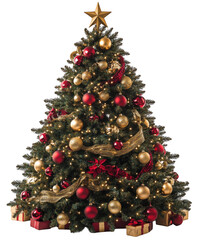 Luxurious Christmas Tree with Golden Decorations