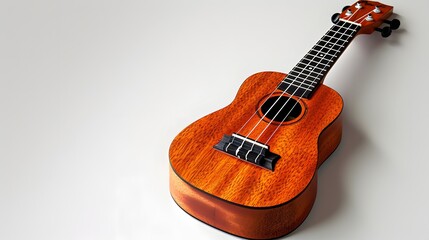 Elegant ukulele captured in perfect isolation