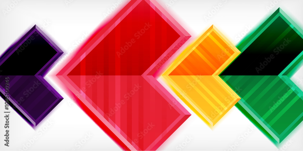 Poster Arrow symbols created with 3d effects and line texture geometric abstract background