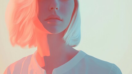 A thoughtful portrait of a woman in soft colors.
