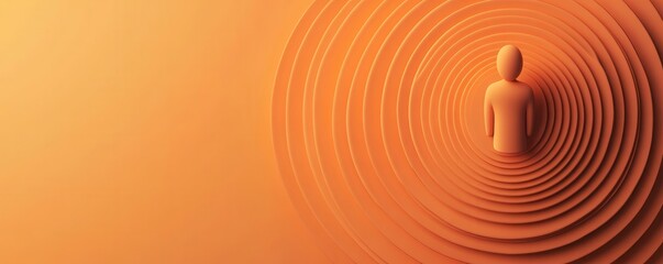 Obraz premium Empathetic Leadership: Fostering Vibrant Teamwork in a Concentric Circle of Collaboration and Growth.