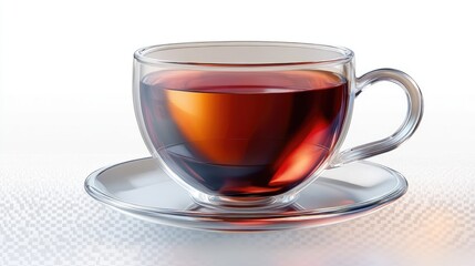 Glass Cup of Tea on a Saucer