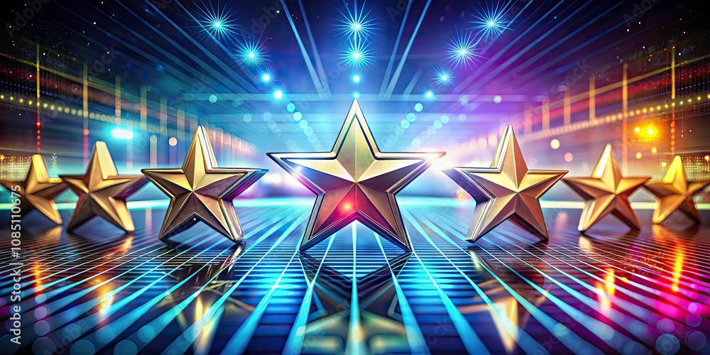 Poster gleaming stars of service excellence in the digital realm - capturing customer satisfaction and expe