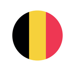 Fototapeta premium Belgium National Flag vector icon. Round flag of Belgium.