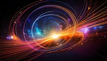 Obraz premium Abstract Cosmic Energy Burst with Colorful Swirls