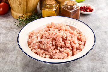 Homemade Raw pork minced meat
