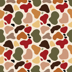  Seamless multicolored cow print vector pattern.