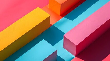 Fototapeta premium Vibrant rectangular compositions for modern art
