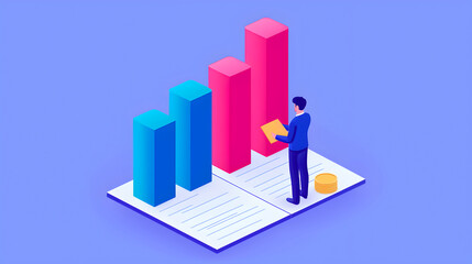 Business growth analysis office setting infographic representation professional environment data insights strategy development