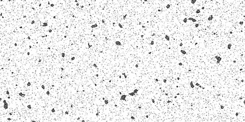 Terrazzo flooring interior grain vintage paint smooth design. Vector grunge dirty vintage wall overlay noise old wall black and white terrazzo granite floor structure distressed texture background.