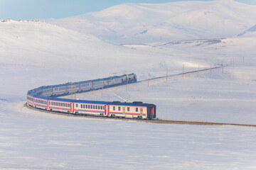 Eastern Express (Dogu Ekspresi) in the Winter Season Photo,  Kars Turkiye (Turkey) 