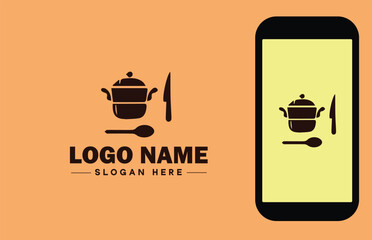 Kitchenware Brand icon Cookware brand Kitchen utensil manufacturer Culinary equipment label flat logo sign symbol editable vector