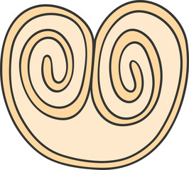 Cute Pan Dulce Oreja Mexican Sweet Cartoon Doodles