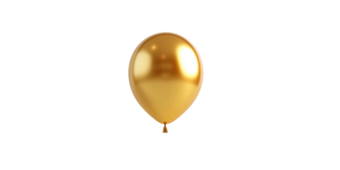 Realistic 3D gold balloon holiday birthday concept Isolated on white background.