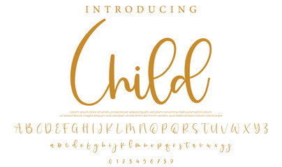 Child Font Stylish brush painted an uppercase vector letters, alphabet, typeface