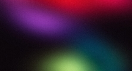 Red purple blue green dark abstract glowing grainy gradient backgrounds. Vibrant noisy texture gradient, aesthetic texture effect, bright, shine, noise texture, perfect for any project