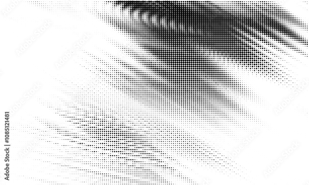 Fototapete Diagonal abstract halftone bitmap dot effect texture modern dynamic background