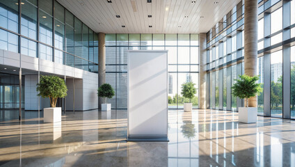 Minimalist exhibition wall in a modern interior