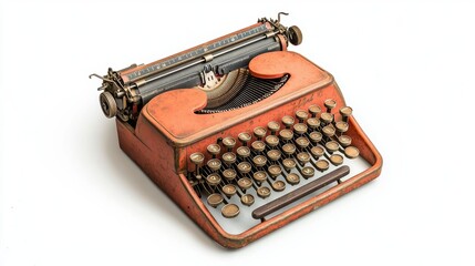 Vintage typewriter in studio retro design close-up artistic environment nostalgic concept