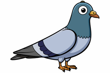 Fototapeta premium Colorful Pigeon Vector Illustration Isolated on White Background