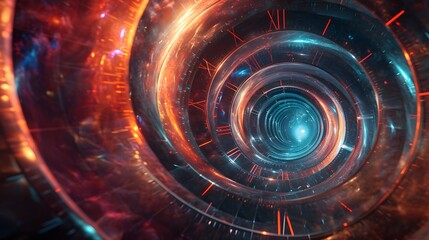 Artistic representation of time travel in abstraction