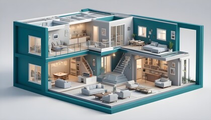 3d view of house model