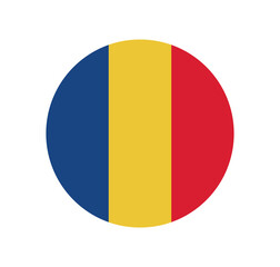 Romania National Flag vector icon. Round flag of Romania.