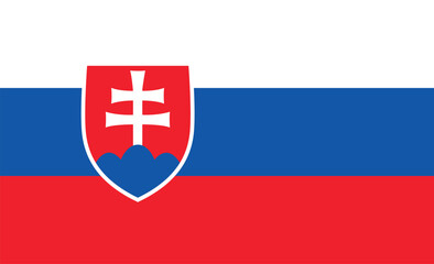 Obraz premium Slovakia National Flag vector icon. Flag design of Slovakia.