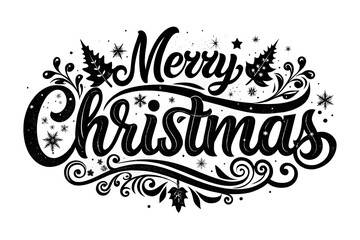 Obraz premium Christmas Typography Vector. Festive Font Design. Elegant New Year’s Message.