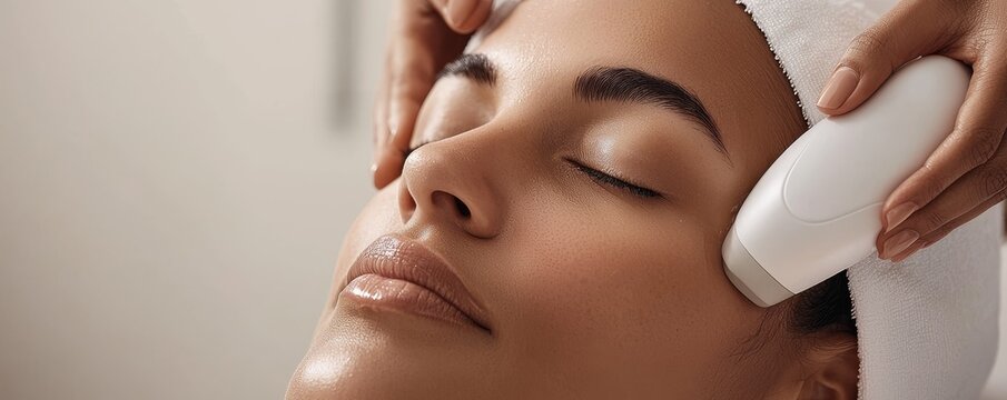 A serene moment showcasing a facial treatment, promoting relaxation and self-care in a wellness environment.