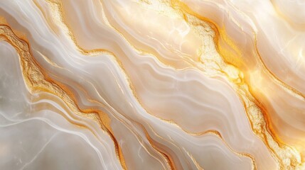Fototapeta premium A gold and white marble wall with a gold and white stripe