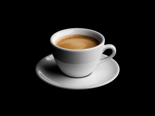 Obraz premium Steaming Espresso Enjoyment Cozy Cafe Setting Beverage Elegant White Ceramics Intimate Close-Up Pure Coffee Essence