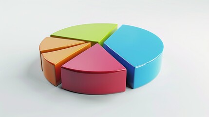 Vibrant and dimensional 3D pie chart infographic for data analysis business strategy financial reporting and information visualization