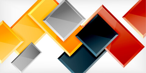 Glass toy style square shapes abstract design. Vector Illustration For Wallpaper, Banner, Background, Card, Book Illustration, landing page