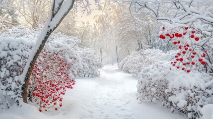 Snowy Path Through a Winter Wonderland