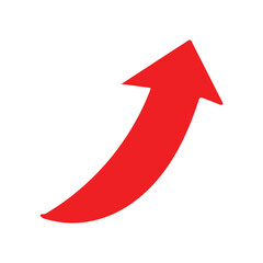 Red up arrow icon on white background - vector illustration