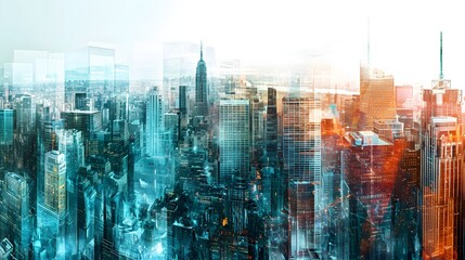 Abstract visuals of a futuristic metropolis panorama