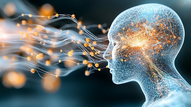 An illustration of an abstract stream representing the intricate workings of an AI brain concept