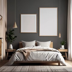 Generative ai Mockup poster frame bedroom