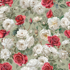 Lovely and Beautiful Spring Flowers Pattern for Fabric, Wallpaper, and More