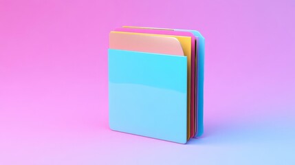 File folder with bookmark icon for organization themes in vibrant 3D