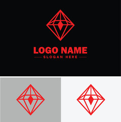 Gemstone icon Precious stone Jewel Mineral flat logo sign symbol editable vector