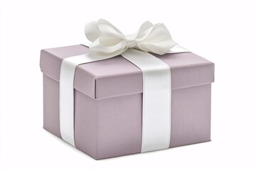 Obraz premium Soft lavender-colored gift box with a white string