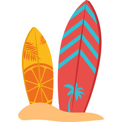 Surfing Board on Sand