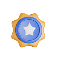 3d beautiful badge star achievement